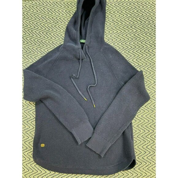 Lauren Ralph Lauren Tops - Lauren Ralph Lauren Gray Waffle-Knit Cotton Hoodie Gold-Tipped Drawstrings & Log